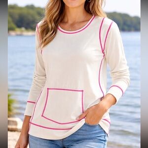 ATHLETA SIZE LARGE WOMENS LONG SLEEVE SWIM RASHGUARD TOP